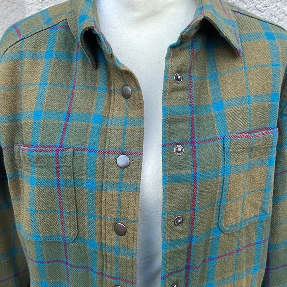 Duluth Trading Co. Green/Blue Plaid Flannel Jacket Women's Size M - Picture 2 of 8
